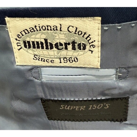 ~$1250 Mattarazi Uomo Milano Super 150s Solid Navy Wool Suit 54 EU 44 US - Picture 7 of 11